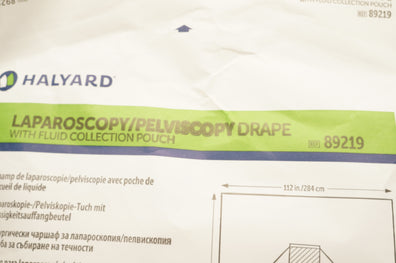 Halyard 89219 Laparoscopy/Pelviscopy Drape  112 inch x 124inch